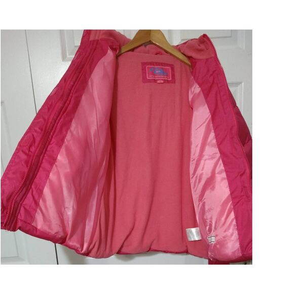 CB SPORTS Girls Puffer Jacket, Large (14-16), Pink Coat + Free Fleece Beanie - Picture 5 of 15